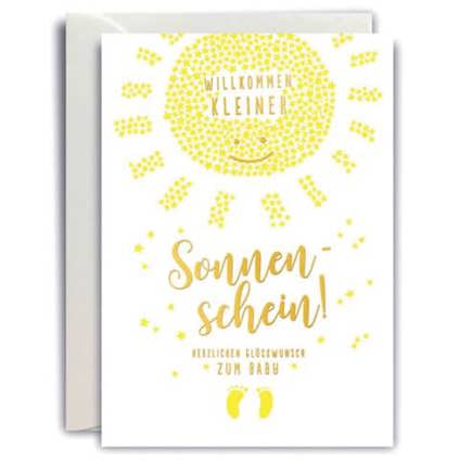 Briefkarte 'Yay! Kleiner Sonnenschein' - B6 HD - Glückwunschkarte zur Taufe