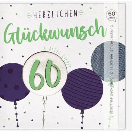 Einzigartige Geburtstagskarte zum 60. Geburtstag - Design BSB 60-2030