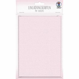 Rosa Einladungskarten mit Umschlägen - 200g/qm, 6 Sets