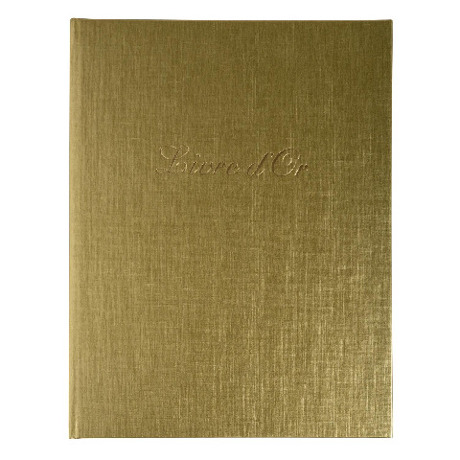 Elegantes Gästebuch - 50 weiße Blatt im Hochformat (27x22 cm) mit goldenen Akzenten