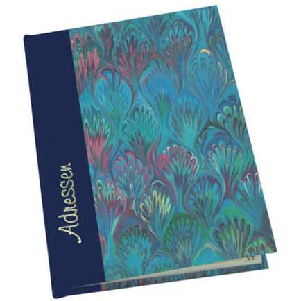 Marmor Adressbuch A6 - 112 Seiten - Blau