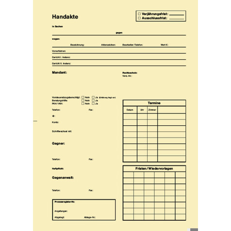 Handaktenbogen aus Tauenkarton - Chamois