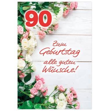 Geburtstagskarte 90 Jahre – KOMMA³