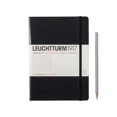 Adressbuch Hardcover Medium A5 - Schwarz