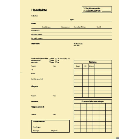Handaktenbogen aus Tauenkarton - chamois