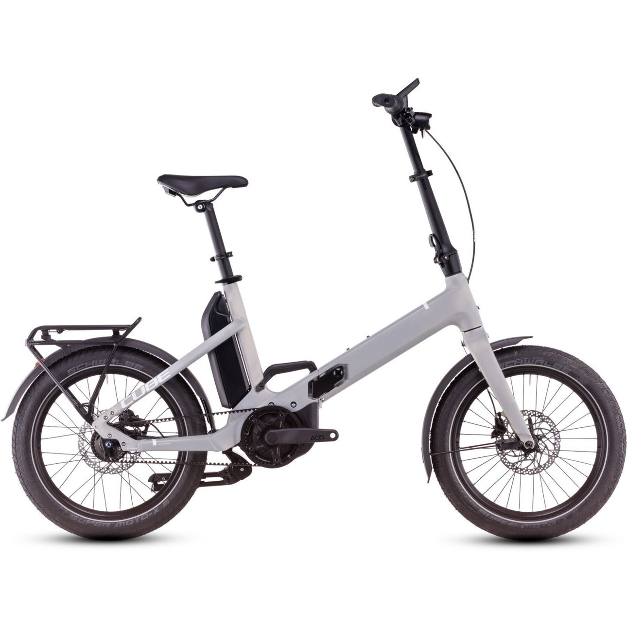 Cube Fold Hybrid Comfort 500 E-Bike (2025) - Pearly Silver & White