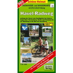 Havel-Radweg Wanderkarte 1:50.000 - Zick-Zack Faltung