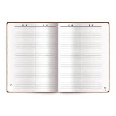 Elegantes A5 Adressbuch in Braun - 15x21cm | Ideal für Organisation und Notizen