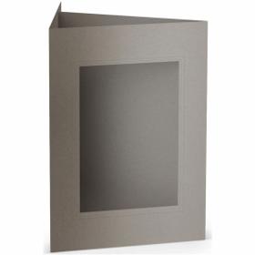 Eckige Passepartoutkarte B6 in Taupe Metallic