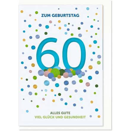 Geburtstagskarte Zahl 60 - KOMMA³