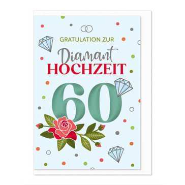 Elegante Diamantene Hochzeitskarte KOMMA³ 08-083