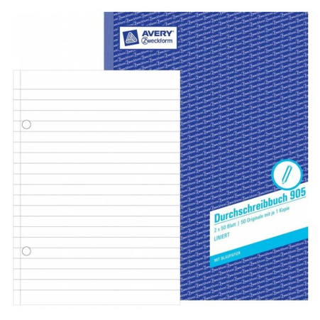 Durchschreibebuch A4 - 50 Blätter - Blau/Weiß