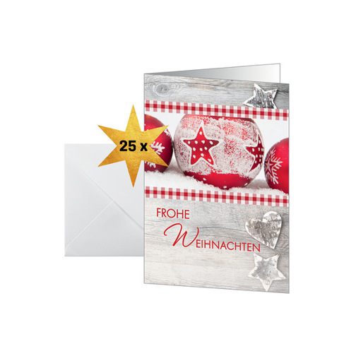 Weihnachtskarten Set - 25 Karten mit Umschlägen | Winter Feeling | A6 (A5)