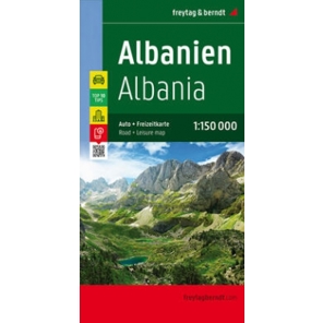 Albanien Wanderkarte - Straßen- und Freizeitkarte 1:150.000