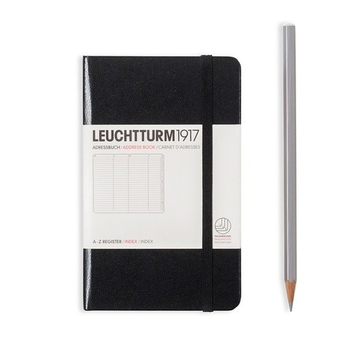 Adressbuch Hardcover Pocket A6 - Schwarz